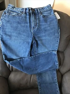 Lands' End Women's High Rise Straight Leg Med Jean Beech Blue 2 P Petit - Picture 1 of 10