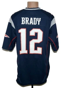 NFL NEW ENGLAND PATRIOTS AMERICAN FOOTBALL SHIRT L #12 BRADY - Picture 1 of 5