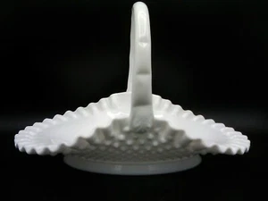 Cesta ovalada de vidrio de leche Fenton Hobnail RARA #3839 MI 12" 1/2 - Imagen 1 de 4