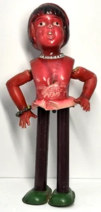 Vintage 30’s Red Hawaiian Wind-Up Doll Aloha Hula Dancer JAPAN Celluloid Tin Toy - Picture 1 of 23