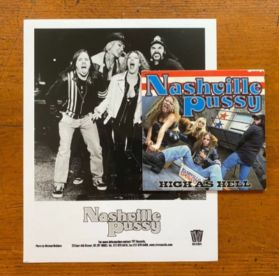 set of NASHVILLE PUSSY promo items High as Hell CD +  8x10 photo circa 2000 - Image 1 of 4