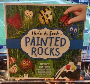 Painted Rocks Crafting kit Hide & Seek by Hinkler Rocks Paints 48 Page Idea Book - Picture 1 of 2