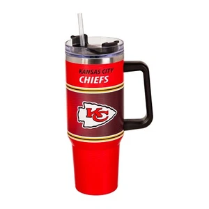 Kansas City Chiefs Stainless Steel Canyon Cup With Lid and Straw (40 oz) - Picture 1 of 1