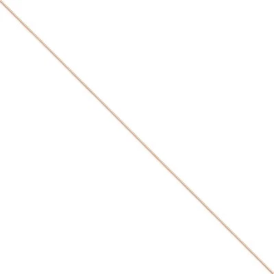 Cadena de eslabones de caja de 0,9 mm de oro rosa real de 14kt; 10 pulgadas; cierre de langosta Foto 1 de 4