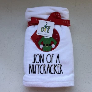 Rae Dunn Buddy the Elf Son of a Nutcracker Hand Towels Set of 2 - Picture 1 of 4