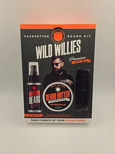 Wild Willies The Pacesetter Kit Toelettatura Barba Uomo, Set Regalo Premium 3 Pezzi - Foto 1 di 2