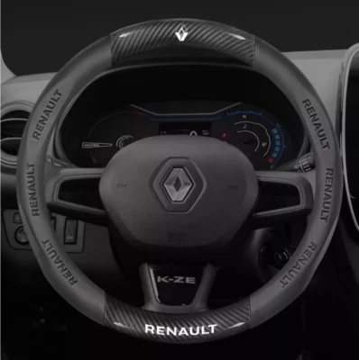 15" PU Leder+Kohlefaser Lenkradabdeckung für 2000-2025 Renault Alle Autos - Bild 1 von 4
