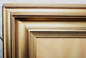 ANTIQUE FITS 7 X 9" LEMON GOLD GILT WOOD PICTURE FRAME COUNTRY PRIMITIVE DEEP - Picture 1 of 24