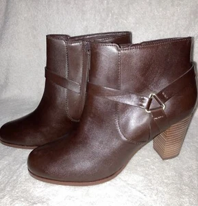Cole Haan Calixta braune Damen-Stiefeletten aus Leder mit Harness-Reißverschluss Größe 9B - Bild 1 von 7