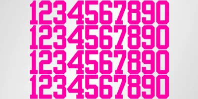 Лист виниловых наклеек с номерами 0-9 40 общих номеров тип спортивного номера - Изображение 1 из 4