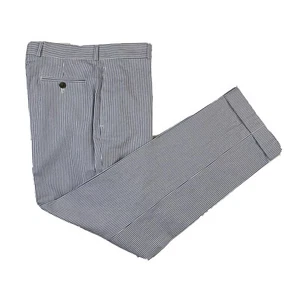 NEW Boys 18 Brooks Brothers Red Fleece Blue Stripe Cotton Seer Sucker Flat Front - Picture 1 of 8