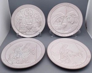 Vintage Frankoma Ceramic Christmas Plate Collection 1965 1967 1968 1969 - Picture 1 of 9