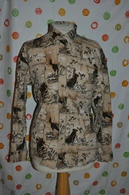 CAMISA CLEARWATER OUTFITTERS PARA HOMBRES Mediana LS Botón Delantero Gansos Perros Caza Usada en Excelente Condición  Foto 1 de 4
