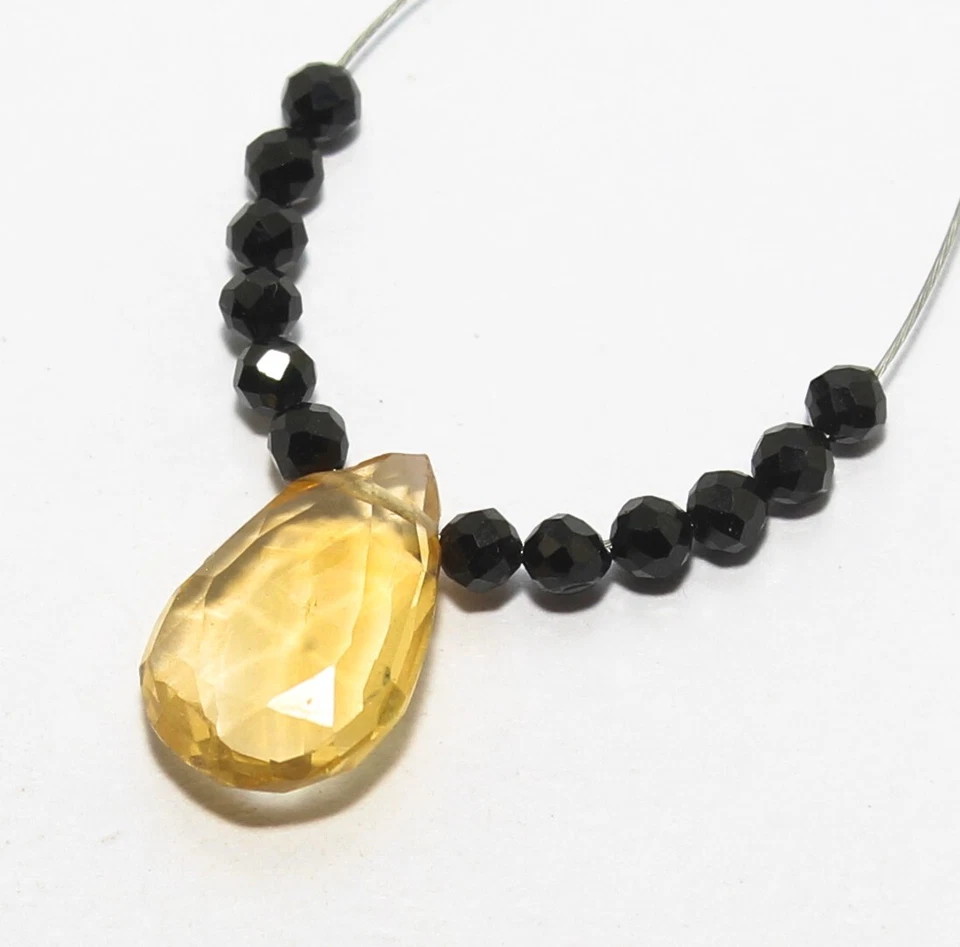 Piedra preciosa suelta briolette espinela citrino natural de 5,95 quilates (13x9 mm a 3 mm) 13 piezas Foto 1 de 4