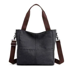 Hochwertige Canvas-Damentasche Beuteltaschen Handtasche Damen Reise Schultertasche UK - Bild 1 von 14