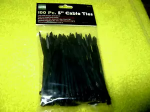 100 pezzi fascette NERE per cavi con cerniera resistenti 5 pollici fascette in plastica premium NUOVE - Foto 1 di 4