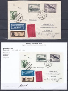 Portorichtiger Geprüfter Reco Express Flugpostbrief mit TOP Frankatur ECHT gel. - Foto 1 di 3