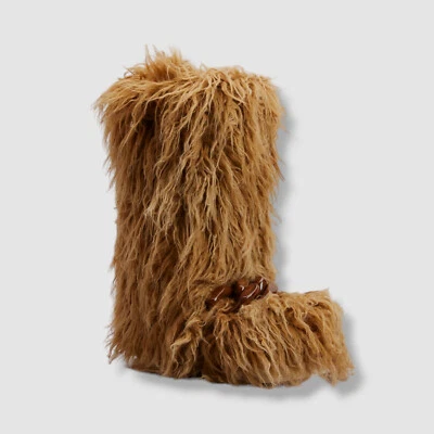 $1076 Stella McCartney Mujer Marrón Yeti Peludo Imitación Piel Zapato Botas Talla M Foto 1 de 4