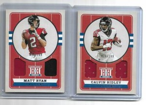 Matt Ryan Calvin Ridley 2019 Panini Chronicles jersey home town heroes #/199 