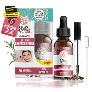 Natural Castor Oil Eyelash Enhance Serum with Rosemary Oil - Brush Applicator & - Picture 1 of 7