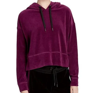 Calvin Klein solid purple velour Performance group drawstring hoodie NEW medium - Picture 1 of 6