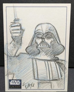 2011 Topps Star Wars Galaxy G6 Darth Vader Sketch Card 1/1 By Kevin Doyle - Picture 1 of 10