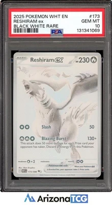 Pokemon 2025 Reshiram ex #173 Black White Rare White Flare GEM MINT PSA 10 - Image 1 of 3