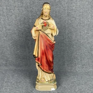 Vintage Sacred Heart Of Jesus 20” Tall Statue Religious Christianity - Picture 1 of 21