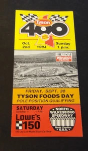 1994 Nascar TYSON 400 North Wilkesboro Speedway Brochure Nascar Race HOLLY FARMS - Picture 1 of 2