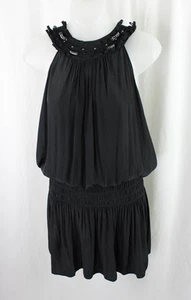Ramy Brook Women's Black Embellished Neckline Blouson Dress Size M - Picture 1 of 4