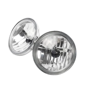 Pair Halogen Amber 4.5"Housing Glass Lens Spot Fog Light Lamp Plastic For Harley - Picture 1 of 8