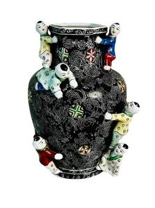 Antike Vintage Tongzhi Qing Dynastie sechs Jungen Porzellan Vase Glück gemarkt 14 Zoll - Bild 1 von 8