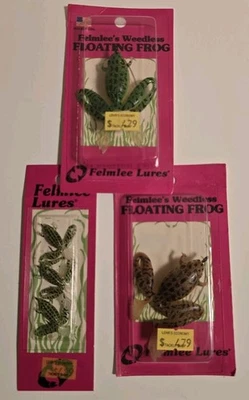Lote de 5 ranas flotantes sin malezas Felmlee's de colección - Lote de ranas de pesca de lubina Foto 1 de 4