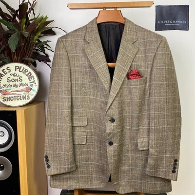 Gieves & Hawkes Savile Row (44S) Tweed Wool, Silk & Linen Sport Coat Jacket - Image 1 of 4
