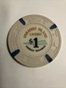 Paradise Island $1 Nassau Paradise Island, Bahamas Gaming Poker Casino Chip V610 - Bild 1 von 2