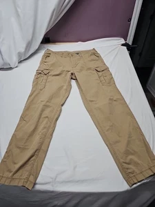 Roundtree & Yorke Pants Mens 38x34 Camel Cargo Cotton Workwear Outdoors - Picture 1 of 14