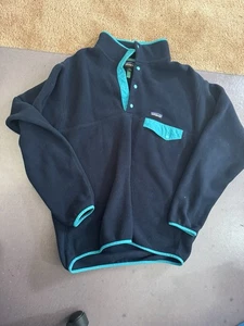 Patagonia Synchilla Pullover SnapT Snap-T Fleece Jacket Blue Size Large - Picture 1 of 6
