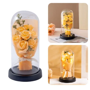 Preserved Flowers Rose Flowers in Glass Dome Mother's Day Gift for Mom/Wife AU - Picture 1 of 6