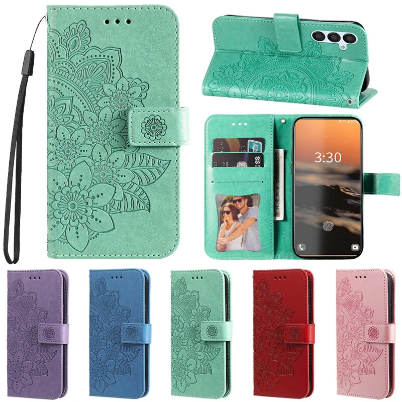 For Samsung S24 S23 Ultra S22 S21 FE A14 A54 A05S Leather Wallet Flip Case Cover - Image 1 of 4