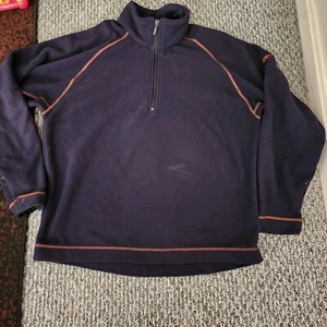 Timberland Fleece Men's Quarter Zip Sweater Jacket Blue Size Men's Large - Picture 1 of 5
