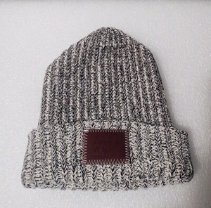 Love Your Melon Beanie Hat Cuffed Cotton Knit Grey Color Logo Patch Winter - Picture 1 of 7