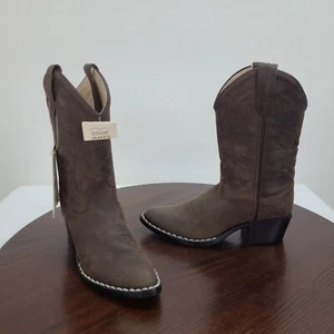 Cody James Westernstiefel Jungen oder Mädchen 2D braun Leder zum Überziehen spitz zulaufend - Bild 1 von 16