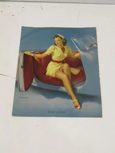 VINTAGE PIN-UP GORGEOUS GLAMOUR GIRL SEXY SPORT MODEL SIGNED ELVGREN PIC - Picture 1 of 1