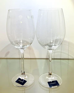 Mikasa Cheers Crystal Balloon Wine Etched Glasses Set Of Two 8.5” T Clear 12 oz - Picture 1 of 12
