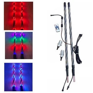 PAIR 2' TWISTED EXTREME DREAM LED LIGHT WHIP ATV UTV SXS RZR CAN AM - Picture 1 of 11