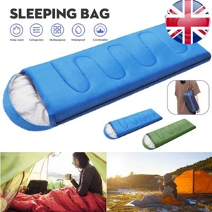 4 Season Single Sleeping Bag Waterproof Outdoor Camping Hiking Envelope Zip Bags - Picture 1 of 19
