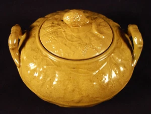 SEHR SELTENE 1860 NEW JERSEY WEINREBE VERZIERT ZUCKER mit DECKEL GELBE WARE NEUWERTIG - Bild 1 von 18