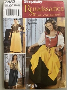 Costume contadino medievale rinascimentale modello semplicità 5582 taglia 4 6 8 10 NON TAGLIATO - Foto 1 di 4