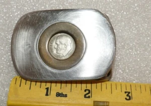 Moneda de diez centavos Roosevelt 1966 vintage hebilla de cinturón sin marca de ceca soldada - Imagen 1 de 5