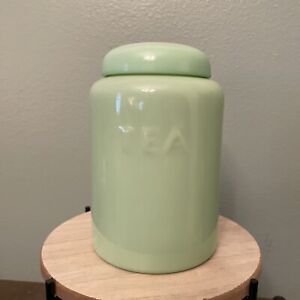 Jadeite Green Tea Canister. Unknown Brand.